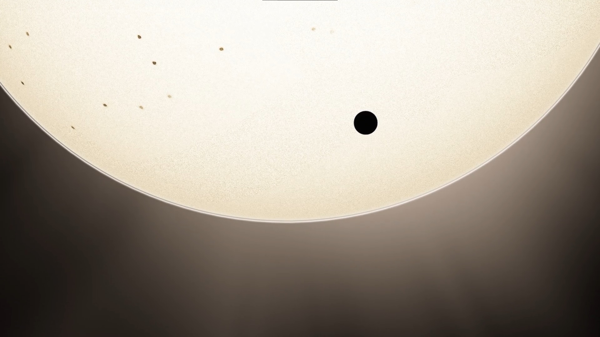 Venus' silhouette crosses the disc of the Sun